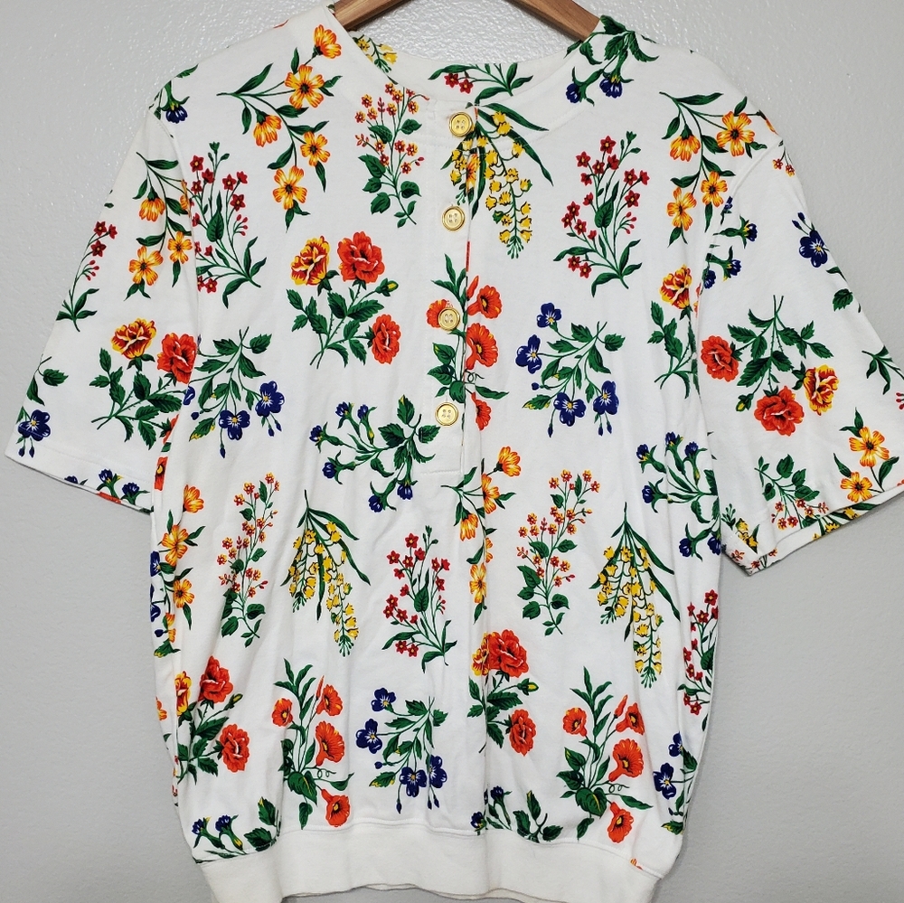 Vintage Wildflower Floral Cotton Bug Print Shirts